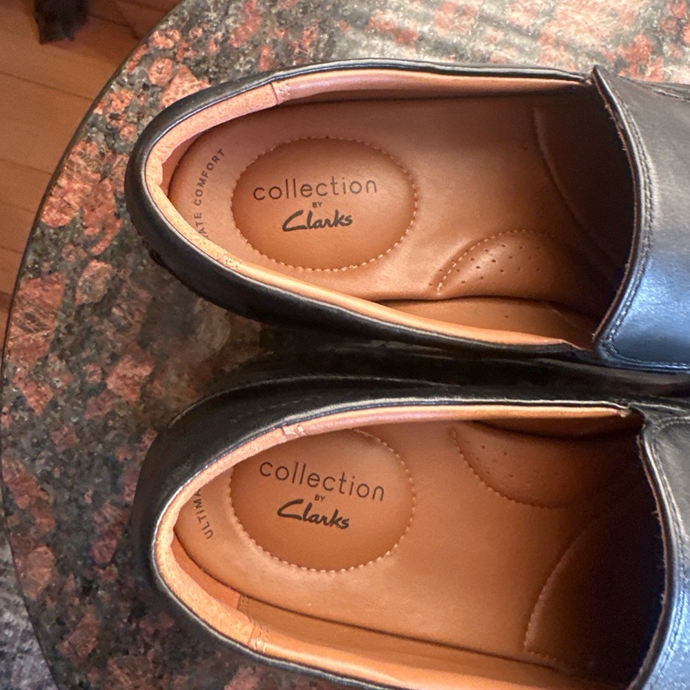 Men’s Black Leather Slip-On Loafers Size 11.5 Classic Dress Shoes Comfort Style - Picture 3 of 11